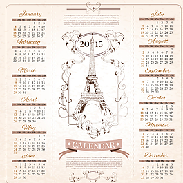 2015復(fù)古鐵塔日歷圖片