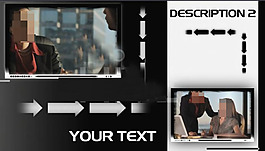 黑白圖文展示AE模板免費下載