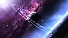 浩瀚宇宙星球蓝光唯美高清背景