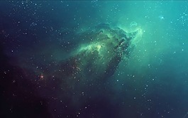 無際的星空浩瀚的宇宙淡綠色唯美高清背景