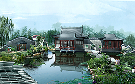 山水園林圖片