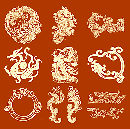 龍紋矢量花紋下載