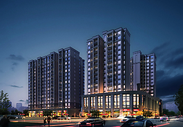 建筑夜景效果圖圖片