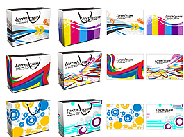 繽紛購物袋矢量素材圖片