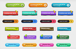 炫彩水晶按鈕素材