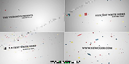 飛揚(yáng)彩色紙片中的歡樂字幕展示
