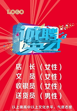 便利店招聘海報(bào)