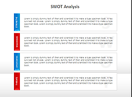 四項并列SWOT分析PPT文本框