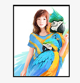 手繪唯美美女