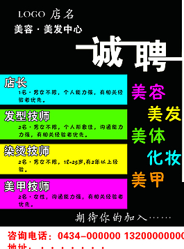 美發(fā)招聘圖片