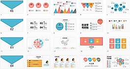 一套縫線風格的數據PPT