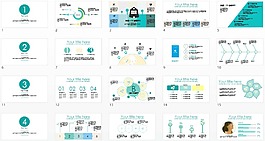 一套時尚PPT圖表模板
