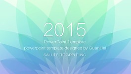 簡約藍色蘋果風商務PPT模板