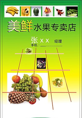 水果專賣店名片設計矢量圖