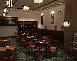 原創(chuàng)3d中餐廳模型