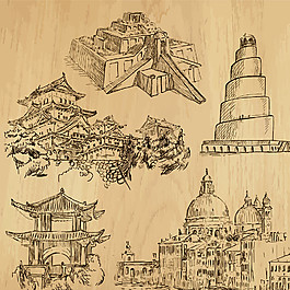 手繪建筑圖片