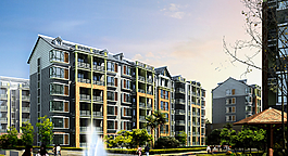 商住楼建筑外观效果图图片