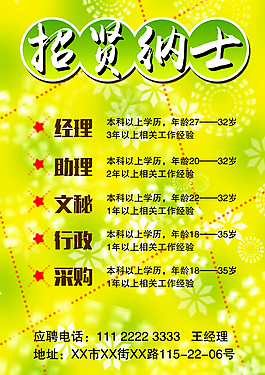 招聘海報(bào)
