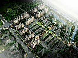 建筑鸟瞰图设计图片