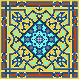 花朵花紋和方形邊框