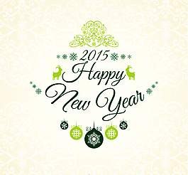 清新2015新年背景矢量素材