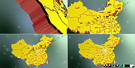 三維中國(guó)地圖連線動(dòng)畫AE源文件
