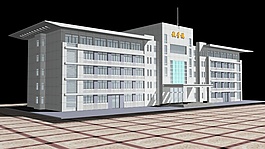 中學教學樓3d模型源文件