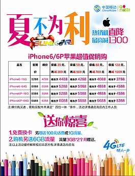 夏季夏不為利蘋果手機(jī)活動(dòng)促銷海報(bào)
