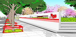 校園廣場景觀設(shè)計(jì)效果圖圖片