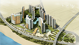 居住區(qū)景觀鳥瞰圖設(shè)計圖片