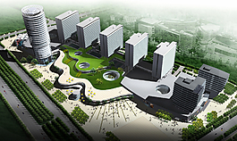 建筑鸟瞰图设计图片