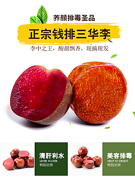 信宜特產(chǎn)三華李排毒養(yǎng)顏宣傳功效單