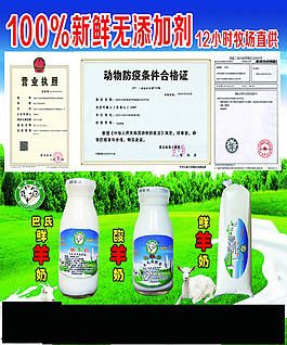 羊奶展板