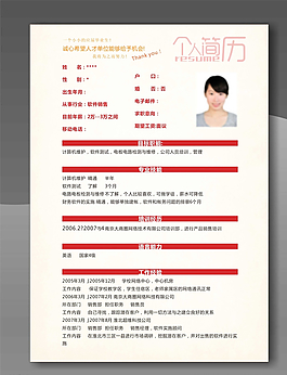 個人簡歷模板圖片