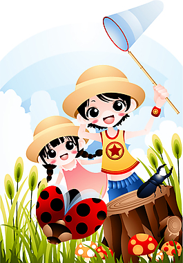 卡通兒童矢量圖