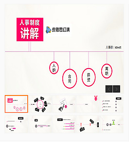 簡約人事線條動畫PPT模板