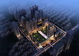 建筑夜景鳥瞰圖片