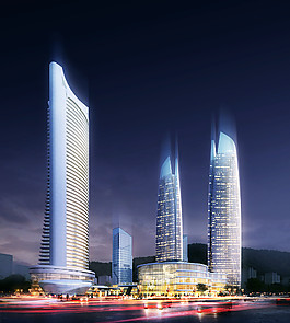 人视夜景建筑图片
