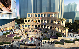 歐式廣場效果圖圖片