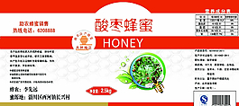 酸棗蜂蜜標簽圖片