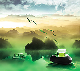 山水背景