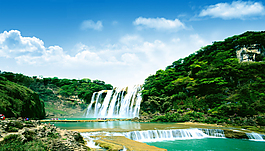 瀑布PSD海報(bào)