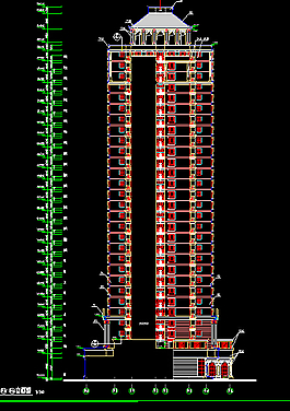高層綜合樓建筑圖紙DWG