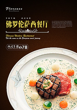 西餐廳廣告海報(bào)