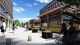 商務(wù)街景圖片PSD分層素材