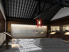 大面積的展廳模型設計免費下載