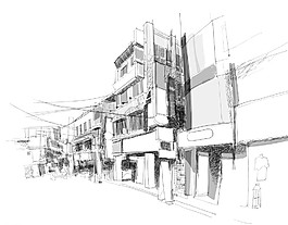 手繪建筑圖片
