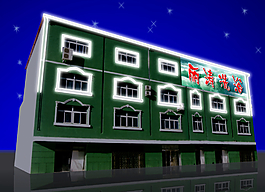 霓虹燈 效果圖 夜景 藍色圖片