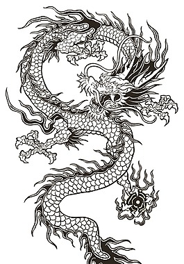 中國龍矢量素材