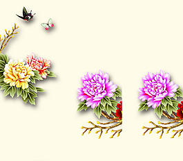 移門牡丹花